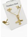 SET DE COLLAR, DIJE Y ARETES EN ACERO INOXIDABLE 316L