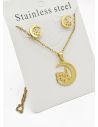 SET DE COLLAR, DIJE Y ARETES EN ACERO INOXIDABLE 316L