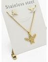 SET DE COLLAR, DIJE Y ARETES EN ACERO INOXIDABLE 316L