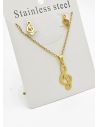 SET DE COLLAR, DIJE Y ARETES EN ACERO INOXIDABLE 316L
