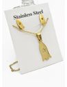 SET DE COLLAR, DIJE Y ARETES EN ACERO INOXIDABLE 316L