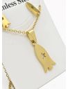 SET DE COLLAR, DIJE Y ARETES EN ACERO INOXIDABLE 316L