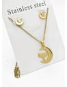 SET DE COLLAR, DIJE Y ARETES EN ACERO INOXIDABLE 316L