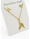 SET DE COLLAR, DIJE Y ARETES EN ACERO INOXIDABLE 316L
