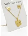 SET DE COLLAR, DIJE Y ARETES EN ACERO INOXIDABLE 316L