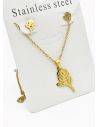 SET DE COLLAR, DIJE Y ARETES EN ACERO INOXIDABLE 316L