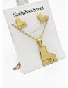 SET DE COLLAR, DIJE Y ARETES EN ACERO INOXIDABLE 316L