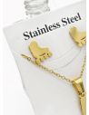 SET DE COLLAR, DIJE Y ARETES EN ACERO INOXIDABLE 316L