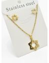 SET DE COLLAR, DIJE Y ARETES EN ACERO INOXIDABLE 316L