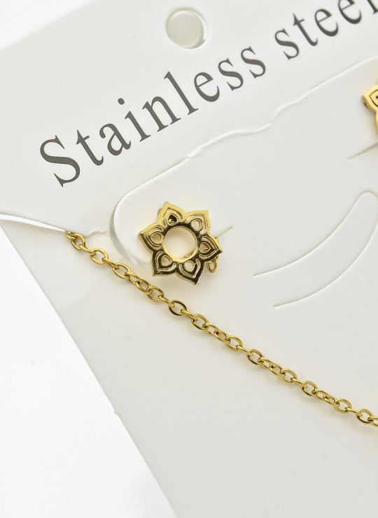 SET DE COLLAR, DIJE Y ARETES EN ACERO INOXIDABLE 316L