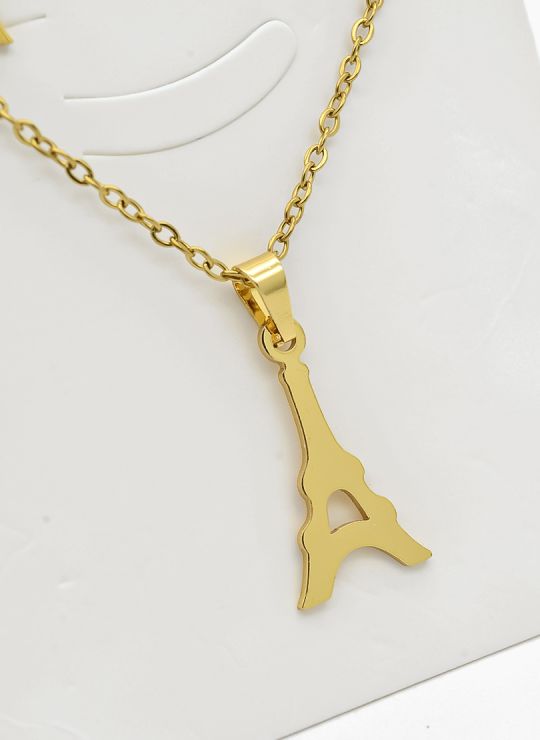 SET DE COLLAR, DIJE Y ARETES EN ACERO INOXIDABLE 316L