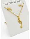 SET DE COLLAR, DIJE Y ARETES EN ACERO INOXIDABLE 316L