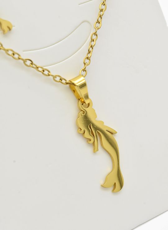 SET DE COLLAR, DIJE Y ARETES EN ACERO INOXIDABLE 316L