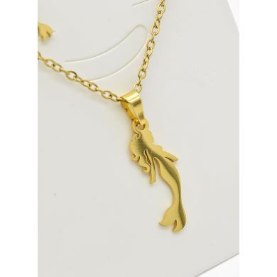 SET DE COLLAR, DIJE Y ARETES EN ACERO INOXIDABLE 316L