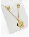 SET DE COLLAR, DIJE Y ARETES EN ACERO INOXIDABLE 316L