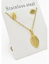 SET DE COLLAR, DIJE Y ARETES EN ACERO INOXIDABLE 316L