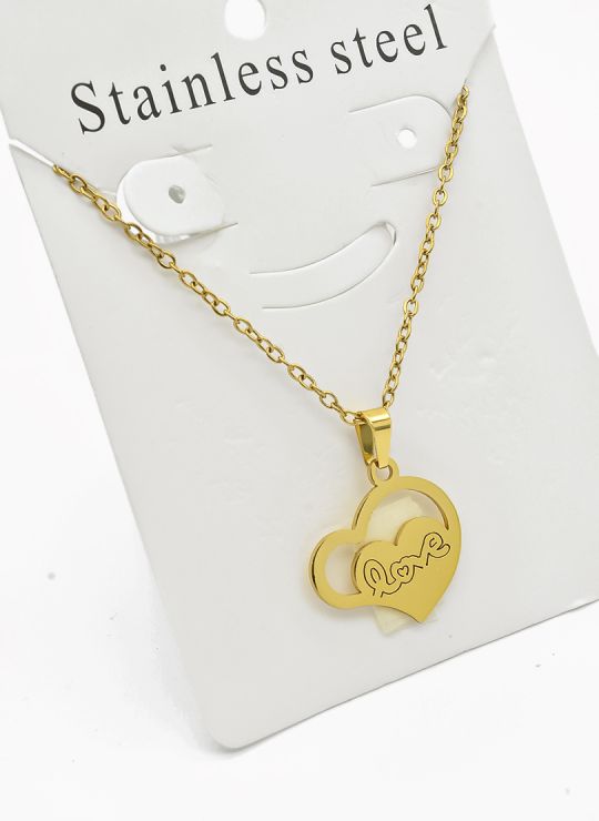 SET DE COLLAR, DIJE Y ARETES EN ACERO INOXIDABLE 316L