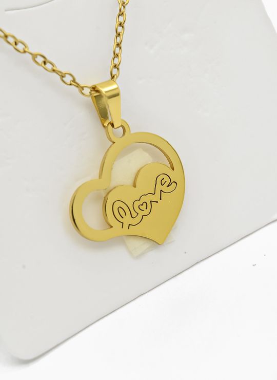 SET DE COLLAR, DIJE Y ARETES EN ACERO INOXIDABLE 316L