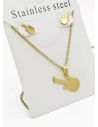 SET DE COLLAR, DIJE Y ARETES EN ACERO INOXIDABLE 316L
