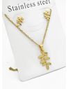 SET DE COLLAR, DIJE Y ARETES EN ACERO INOXIDABLE 316L