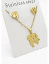 SET DE COLLAR, DIJE Y ARETES EN ACERO INOXIDABLE 316L