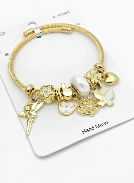 PULSERA TIPO PANDORA BRAZALETE EN RODIO CON MICROCIRCONES