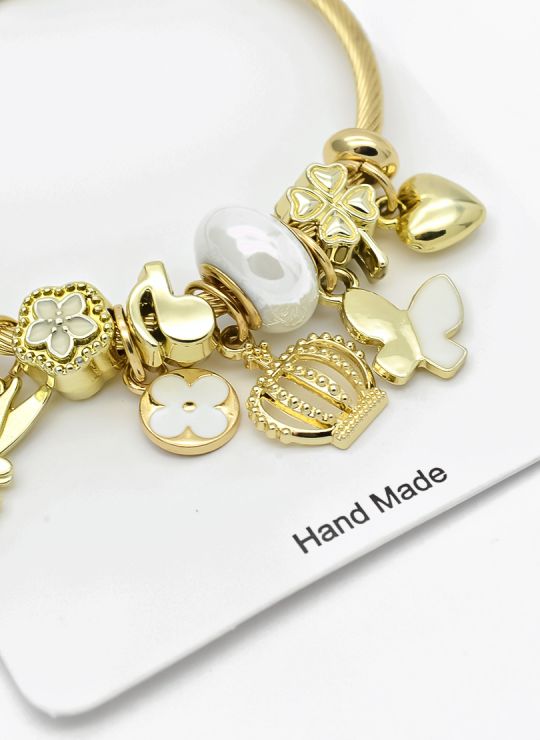 PULSERA TIPO PANDORA BRAZALETE EN RODIO CON MICROCIRCONES