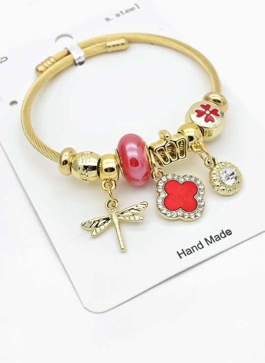 PULSERA TIPO PANDORA BRAZALETE EN RODIO CON MICROCIRCONES