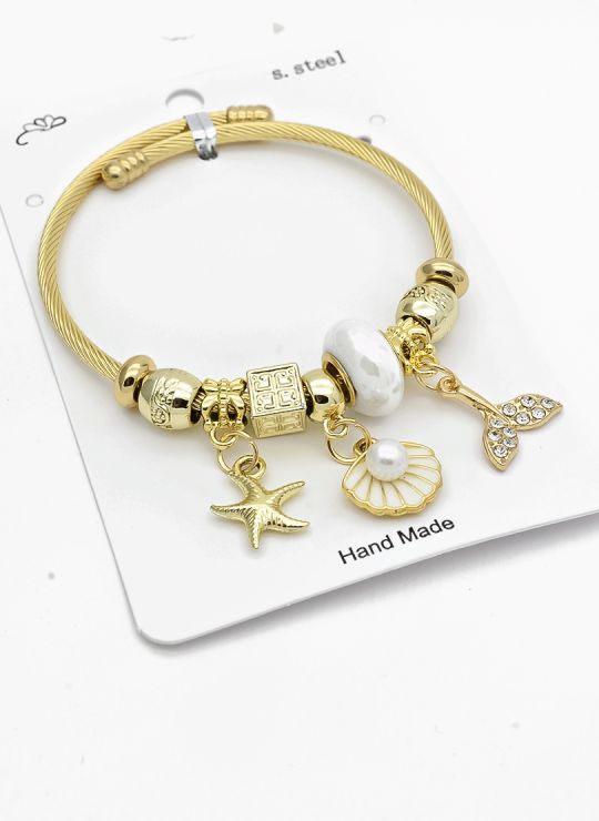 PULSERA TIPO PANDORA BRAZALETE EN RODIO CON MICROCIRCONES