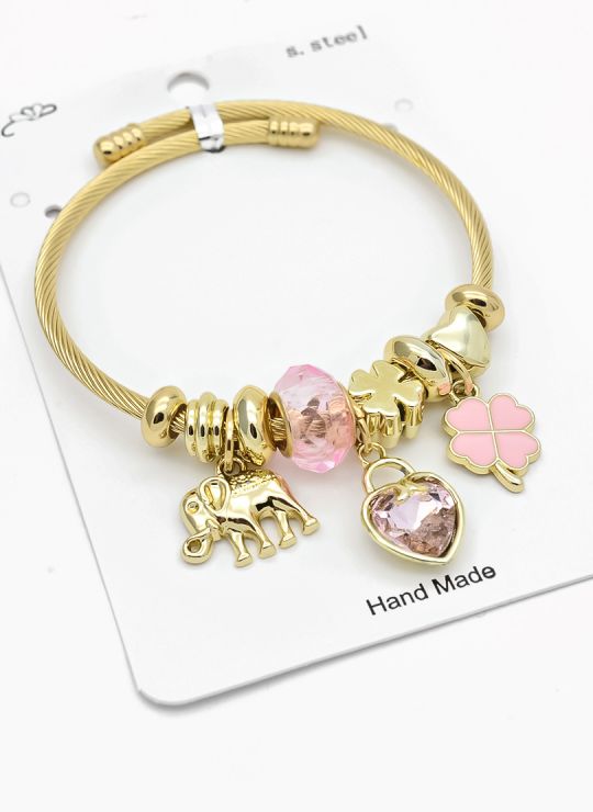 PULSERA TIPO PANDORA BRAZALETE EN RODIO CON MICROCIRCONES