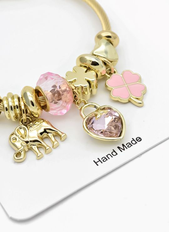 PULSERA TIPO PANDORA BRAZALETE EN RODIO CON MICROCIRCONES