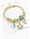 PULSERA TIPO PANDORA BRAZALETE EN RODIO CON MICROCIRCONES