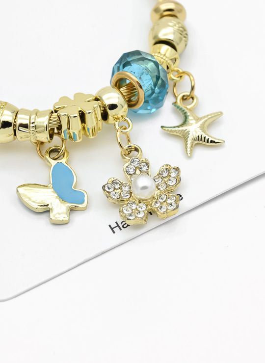 PULSERA TIPO PANDORA BRAZALETE EN RODIO CON MICROCIRCONES