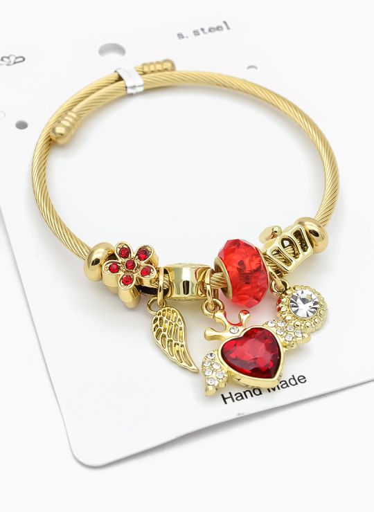 PULSERA TIPO PANDORA BRAZALETE EN RODIO CON MICROCIRCONES