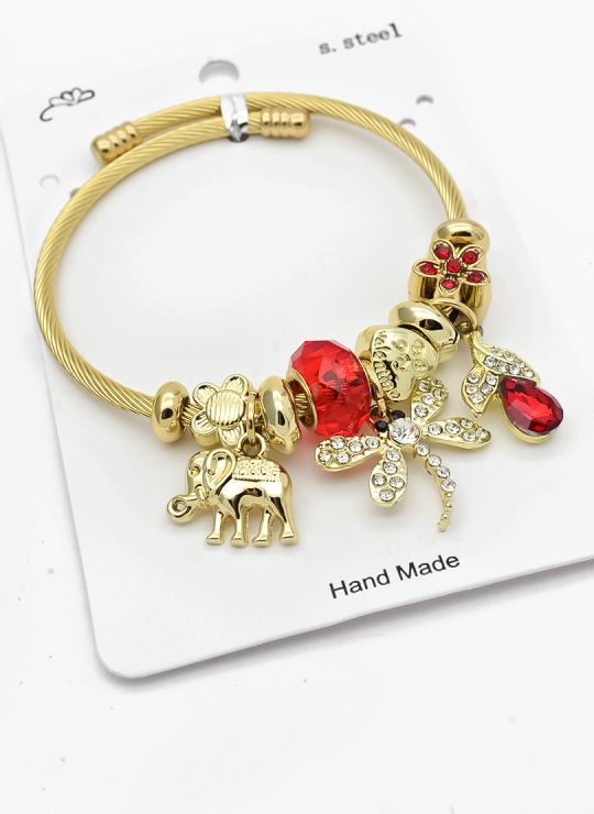 PULSERA TIPO PANDORA BRAZALETE EN RODIO CON MICROCIRCONES