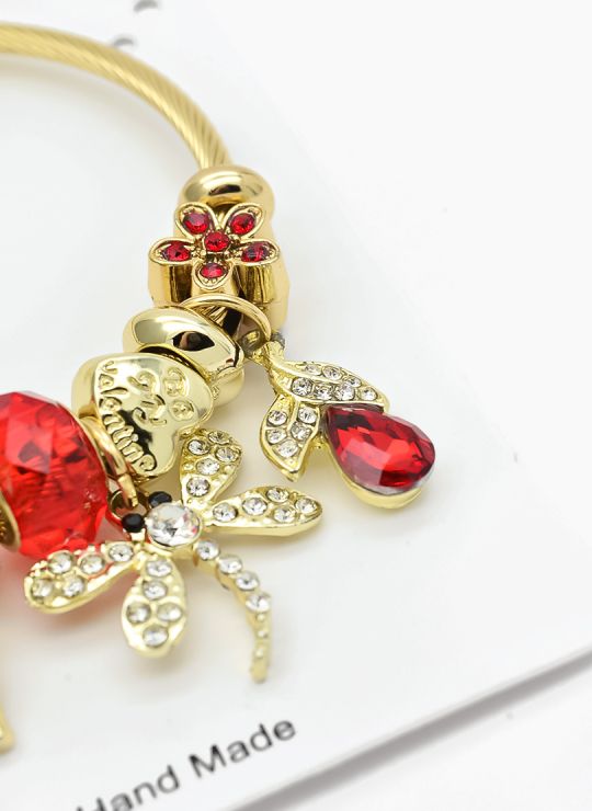 PULSERA TIPO PANDORA BRAZALETE EN RODIO CON MICROCIRCONES