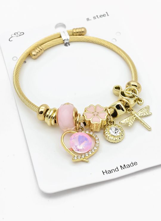 PULSERA TIPO PANDORA BRAZALETE EN RODIO CON MICROCIRCONES