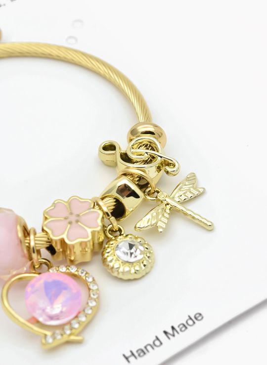 PULSERA TIPO PANDORA BRAZALETE EN RODIO CON MICROCIRCONES