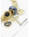 PULSERA TIPO PANDORA BRAZALETE EN RODIO CON MICROCIRCONES