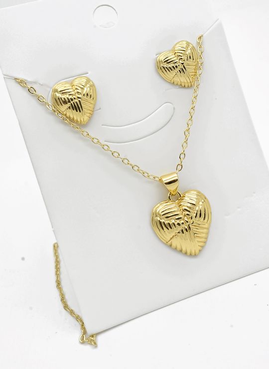 SET DE COLLAR Y DIJE EN RODIO CON MICROCIRCIONES/XUPING