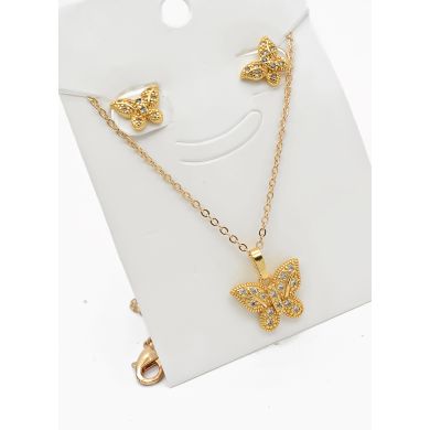 SET DE COLLAR Y DIJE EN RODIO CON MICROCIRCIONES/XUPING