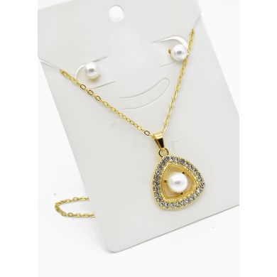 SET DE COLLAR Y DIJE EN RODIO CON MICROCIRCIONES/XUPING