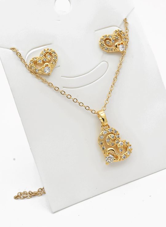 SET DE COLLAR Y DIJE EN RODIO CON MICROCIRCIONES/XUPING
