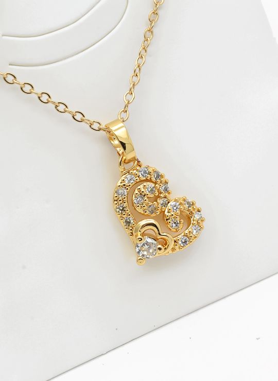 SET DE COLLAR Y DIJE EN RODIO CON MICROCIRCIONES/XUPING