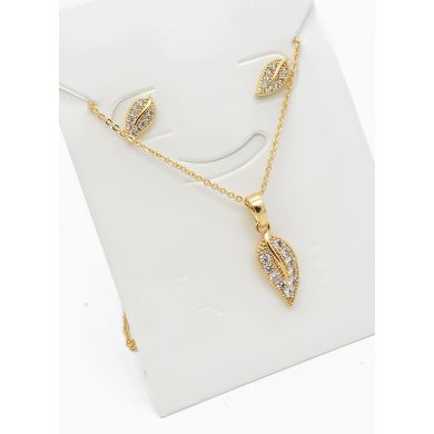 SET DE COLLAR Y DIJE EN RODIO CON MICROCIRCIONES/XUPING