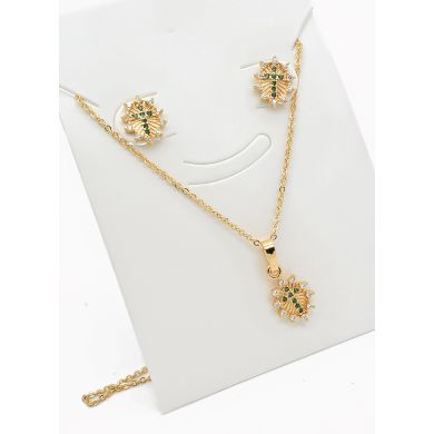 SET DE COLLAR Y DIJE EN RODIO CON MICROCIRCIONES/XUPING