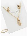 SET DE COLLAR Y DIJE EN RODIO CON MICROCIRCIONES/XUPING
