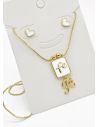 SET DE COLLAR Y DIJE EN RODIO CON MICROCIRCIONES/XUPING
