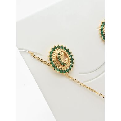 SET DE COLLAR Y DIJE EN RODIO CON MICROCIRCIONES/XUPING