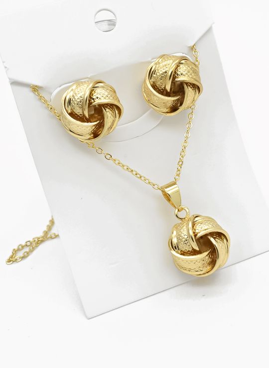 SET DE COLLAR Y DIJE EN RODIO CON MICROCIRCIONES/XUPING